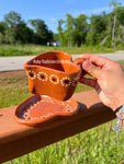 Heart Coffee Clay Cup and Plate Set